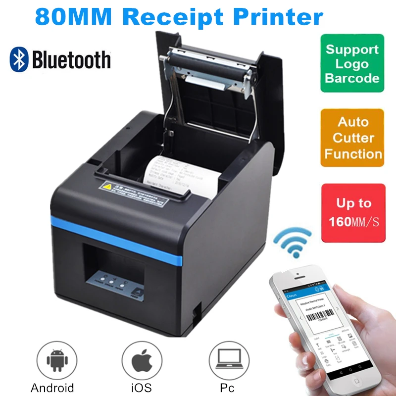 

XPrinter Thermal Printer Bluetooth /USB Portable POS Ticket Receipt Printer 80mm With Auto Cutter For Mobile Android iOS Windows