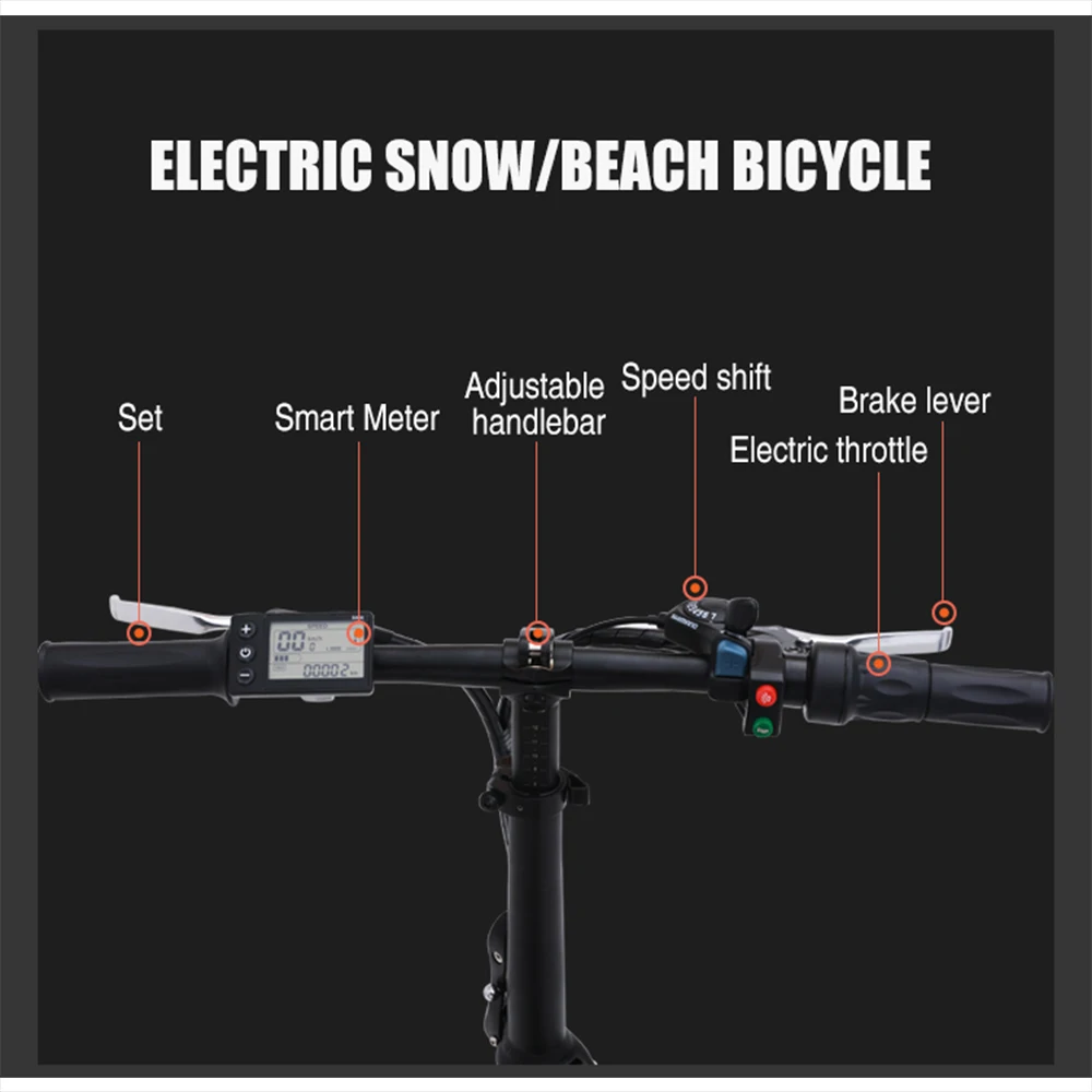 Perfect Electric bike 20 inch eBike snowbike 48V 15AH lithium battery hidden Adult commuter bike electric bicycle 1