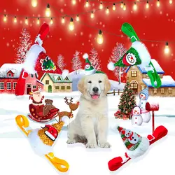 Pet Рождественская шляпа полиэстер колпак с регулируемым ремешком собака Рождественский головной убор костюм колпачок вечерние