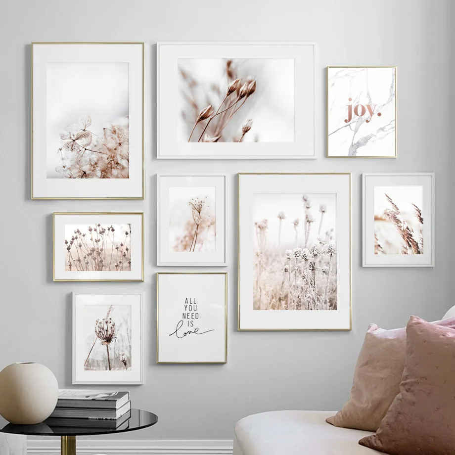 Autumn Grass Kapok Dandelion Reed Flower Wall Art Canvas Painting Nordic Posters And Prints Wall Pictures For Living Room Decor 3 pcs nordic abstract forest deer landscape canvas painting posters and prints wall art pictures for living room bedroom decor