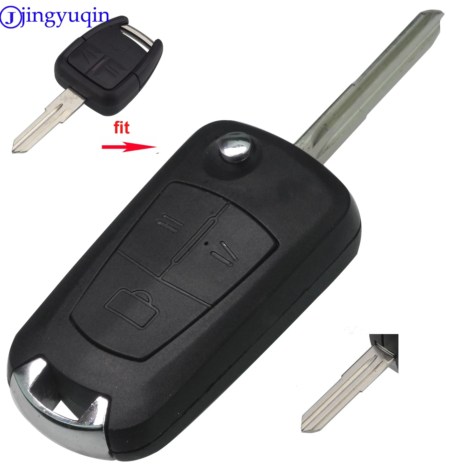 

jingyuqin Flip Key Shell For OPEL Astra H Corsa D Vectra C Zafira 3 Buttons Remote Car Key Case Uncut Blade Blank Replacement