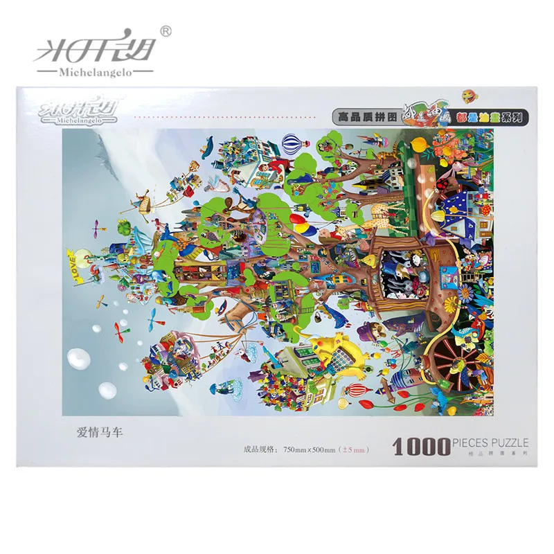 Billige Michelangelo Holz Jigsaw Puzzle 500 1000 1500 2000 Stück Liebe Wagen Cartoon Tier Kid Pädagogisches Spielzeug Kunst Wohnkultur Geschenk