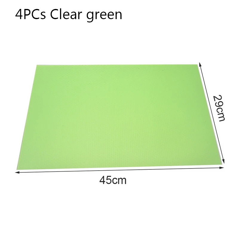4pcs clear green 1 шт./4 шт. Нескользящая Водонепроницаемая подставка для холодильника противообрастающая влажная салфетка под приборы коврики для холодильника - Цвет: 4pcs clear green