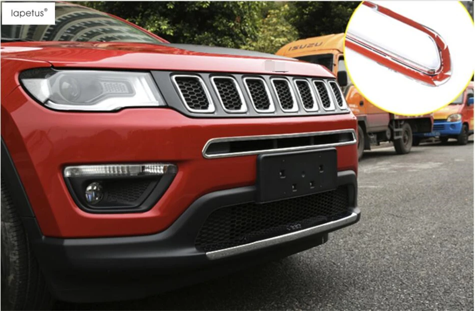 Lapetus аксессуары для Jeep Compass Передняя ниже решетка гриль Кондиционер AC вентиляционное отверстие внешний молдинг крышка комплект отделка