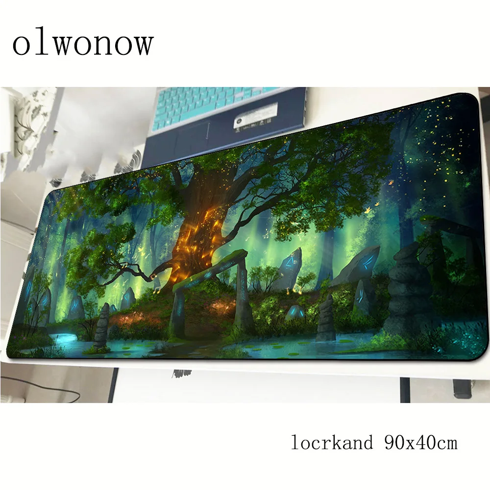 Коврик для мыши в стиле Фэнтези, лес, день рождения, 900x400x2 мм, коврики для мыши, лучший игровой коврик для мыши, геймерский гель, персонализированные коврики для мыши, клавиатура, ПК, коврик