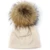 Geebro Newborn Baby Girls Boys Winter Cotton Stretch Beanies hats Caps Soft Baby Kids With 15 cm Real fur pompom Gifts 33