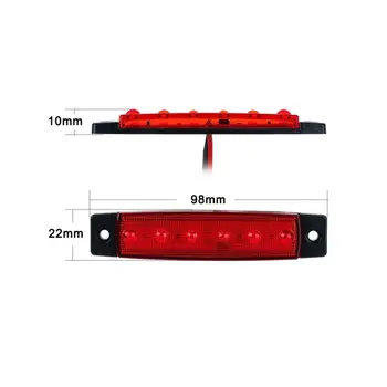 

Lamp Side Marker Lights Red 6 LED Indicator Car Trailer Emergency lights
