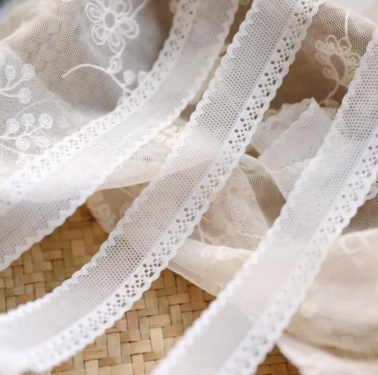 5 Meterse Off White Вышивка Кружева лоскутное эластичное кружево ткань DIY Одежда Нижнее белье аксессуары шторы 2,6 см