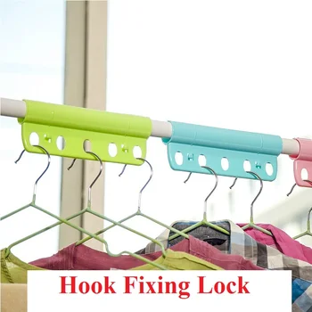 

1Pcs PP Hook Fixing Lock 5Holes Nail-free Drilling Racks Closet Hanger Kitchen Storage Racks Multifunction Strong Creativity