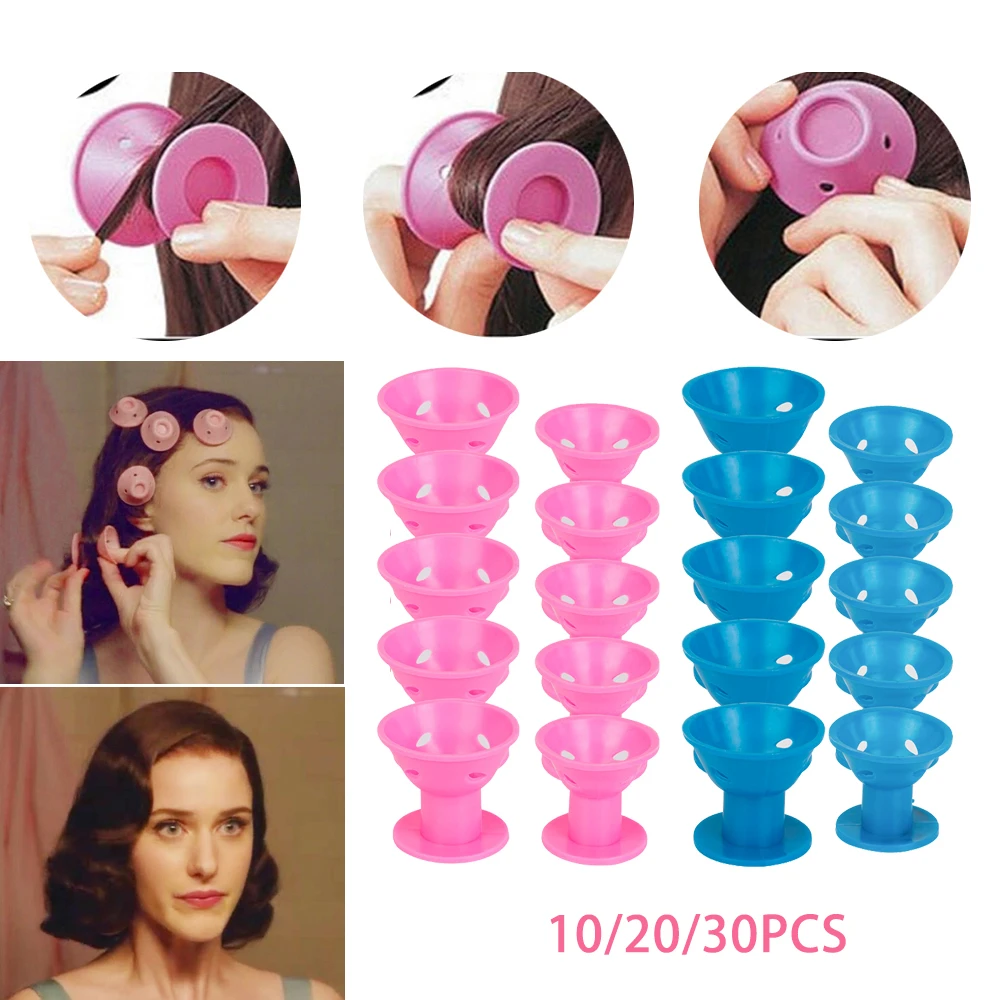 10/20/30 Pcs Magic Hair Care Rollers Voor Slapen Geen Warmte Soft Rubber Silicone Haar Krultang Hair Styling Diy Tool|Hair Rollers| - AliExpress