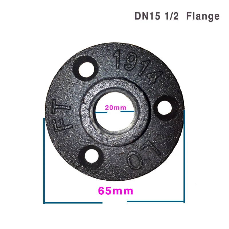 1-pcs-Cast-iron-flange-vintage-industrial-wind-fixed-base-bracket-pipe-fittings-Black-product-three