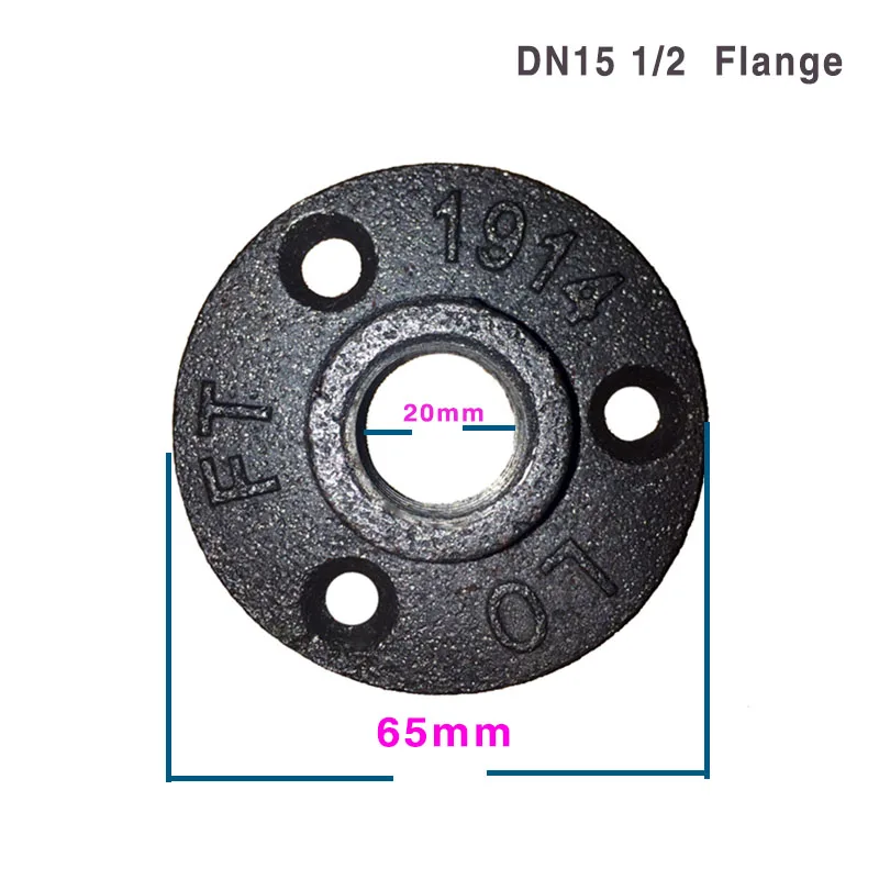 1 шт. Чугунный фланец винтажный промышленный ветровой фиксированный подставка фитинги для труб черный продукт фланец с тремя отверстиями