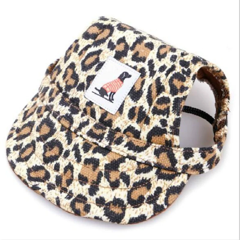 leopard print Собака берет щенок Бейсбол Кепки Тедди утка язык шляпа аксессуары для домашних животных, собак аксессуары для щенка - Цвет: leopard print