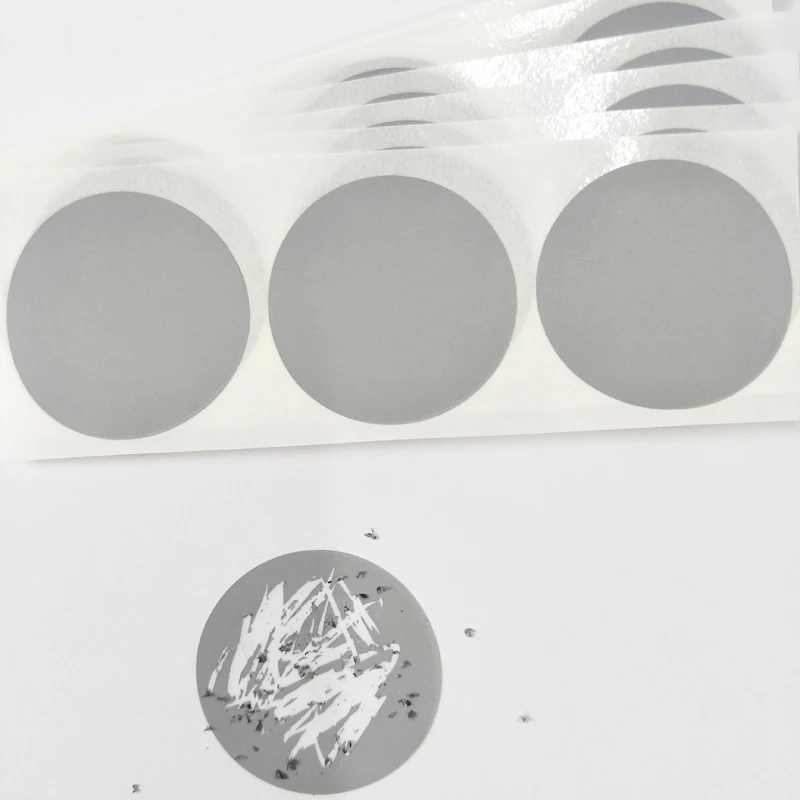 50PCS 1.5 Inch, 38mm Round Silver Adhesive SCRATCH OFF Stikers