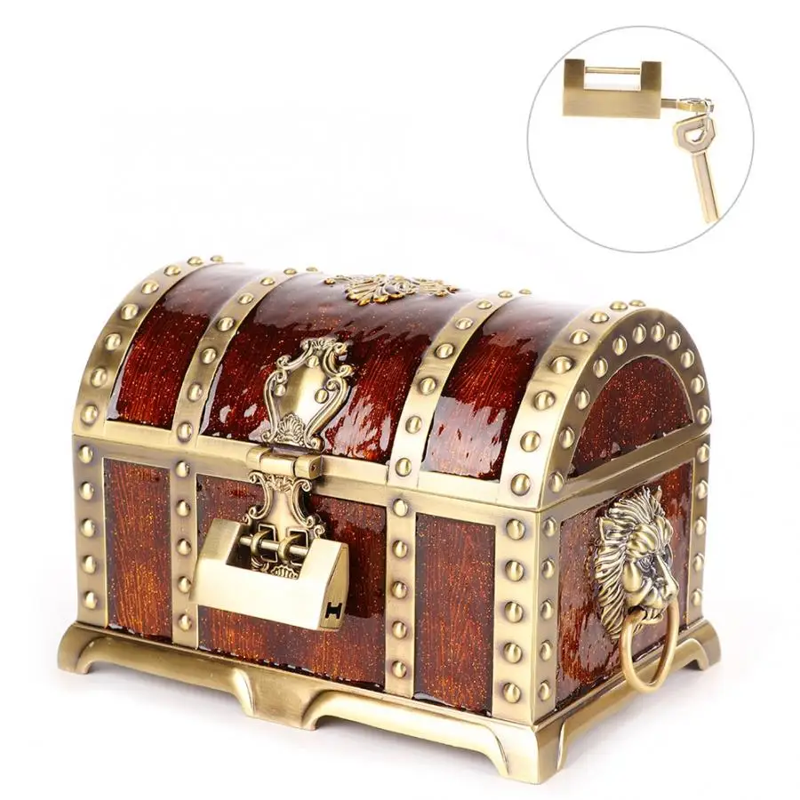 Two Layer Vintage Necklace Storage Earring Container Box Jewelry Holder with Lock Treasure Watch Display for l | Наручные часы