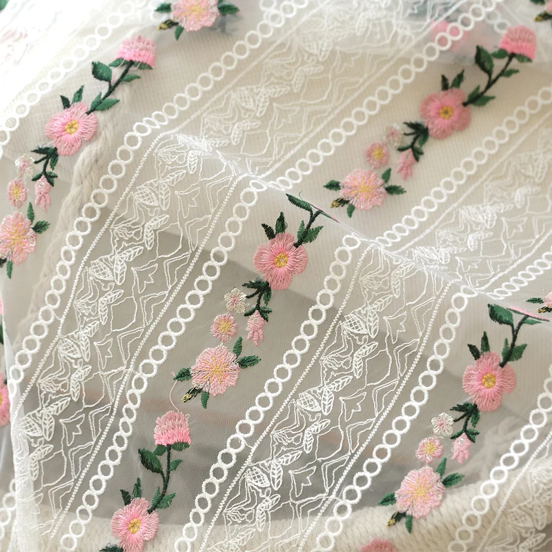 Черно-белая кружевная вышивка tissu модные платья ручной работы одежда в стиле