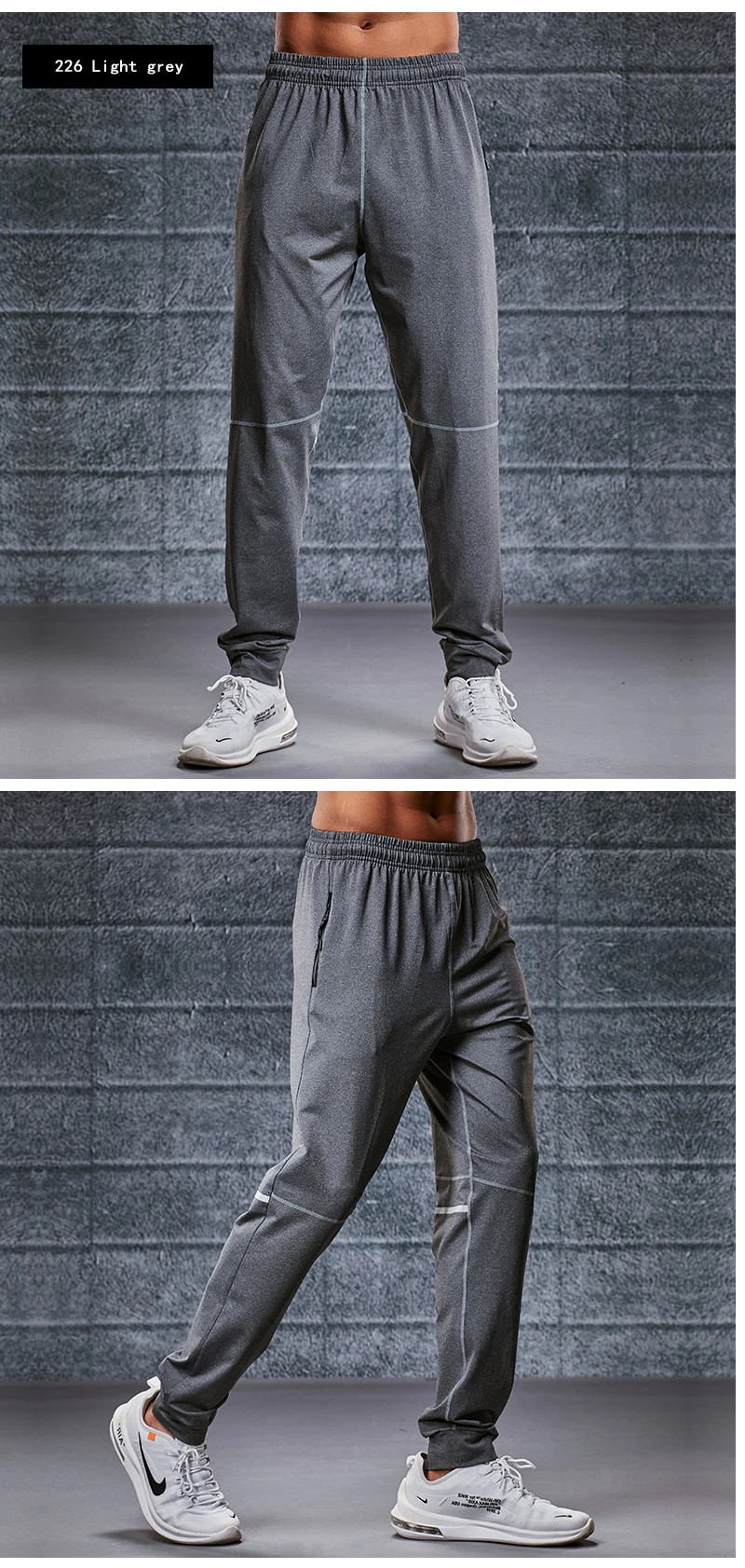 Sports pants men pants autumn winter loose quick drying pants Pocket zipper casual health pants thin running fitness trousers