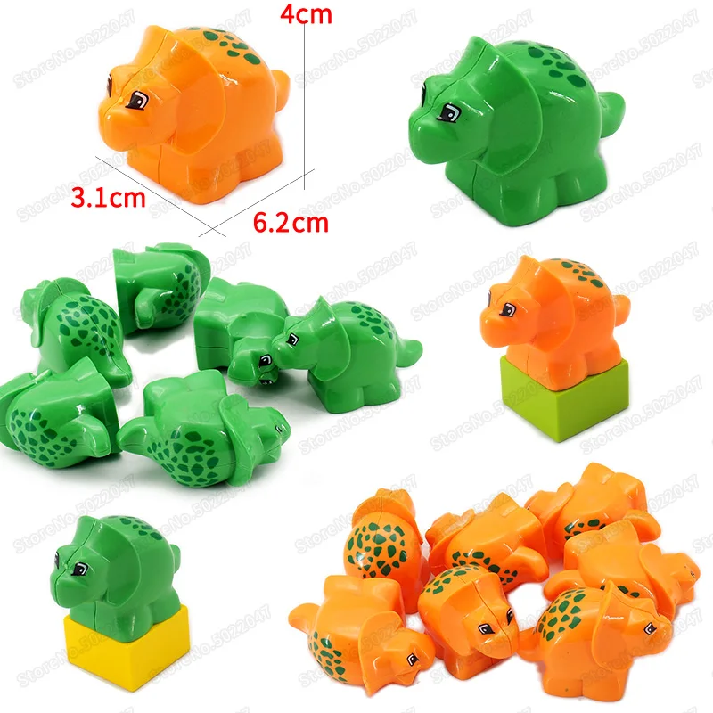 

Children's Building Blocks Toy Century Dinosaur Small Horned Dragon Educational Animal Model Legoingly Duploingly Christmas Gift