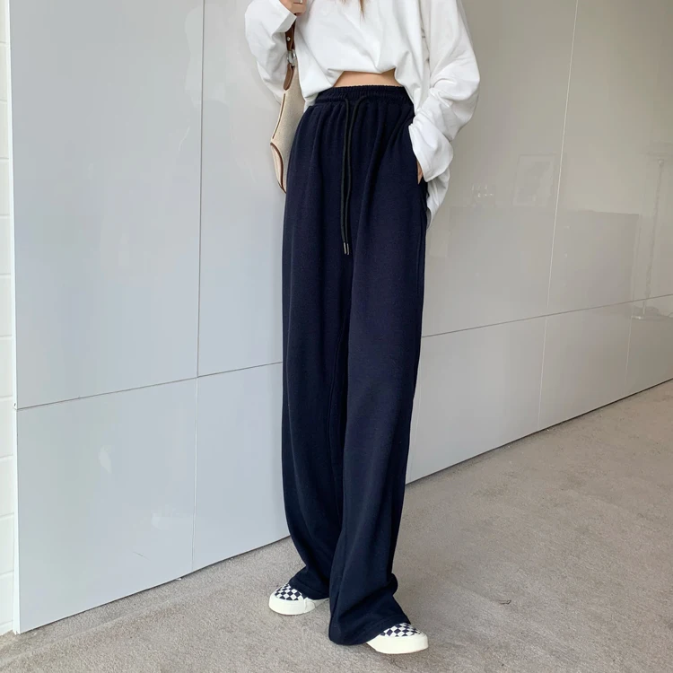 Women Casual Drawstring Elastic Waist Female Pants 2021 Autumn Loose Sweat Pants Trousers dickies 874