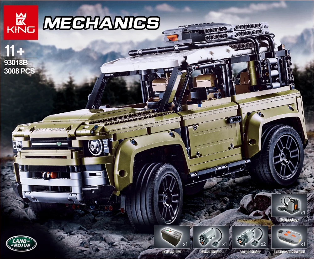 В наличии KING Technic Car Series Land Rover Defender модель здания совместима с LepINGLYS 42110 игрушки для