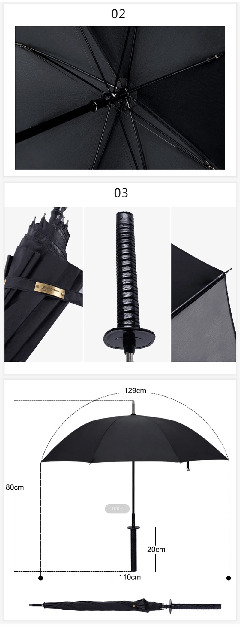 Длинная ручка большой Ветрозащитный Зонт-самурайский меч японского ниндзя, как для самозащиты и дождевые зонты с прямой творческий зонтик