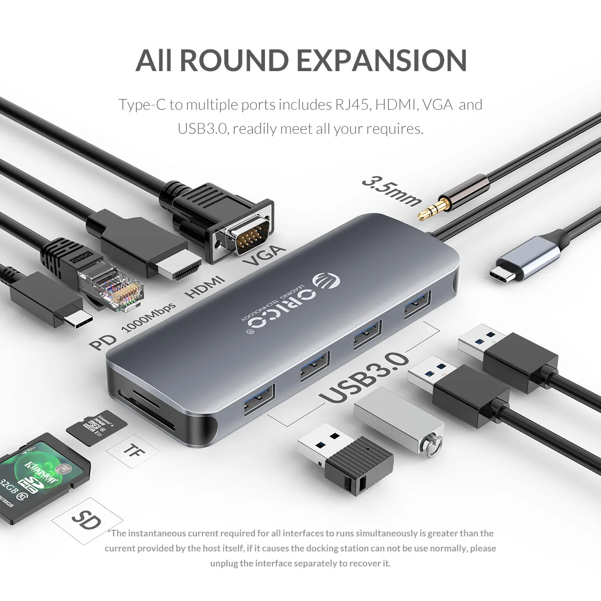 Flyuzi Mobile Phone HUB Ducking Station USB 3.0 HUB Type C USB Splitter Thunderbolt 3 USB-C Dock Adapter OTG for Laptops PC Computer Color : USB 3.0 HUB Silver Flyuzi Mobile Phone HUB Ducking Station USB 3.0 HUB Type C USB Splitter Thunderbolt 3 USB-C Dock Adapter OTG for Laptops PC Computer Color : USB 3.0 HUB Silver