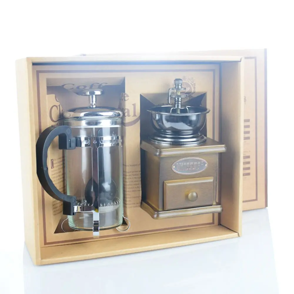 

DIY Household Coffeeware Gift Sets Coffee Grinder Pressure Pot Sets Coffee Accessories Gift Box