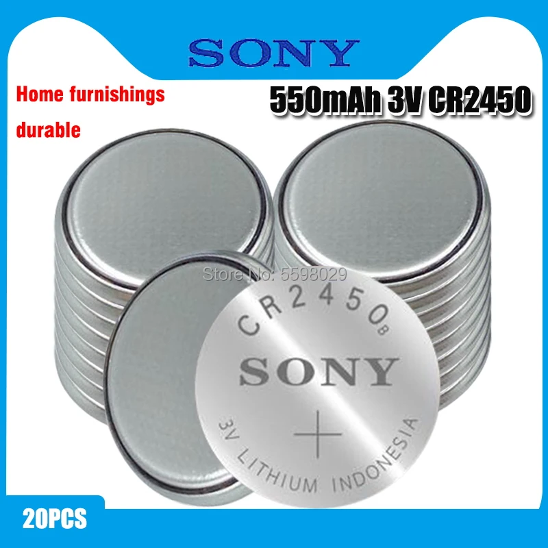 20PCS Original SONY CR2450 Button Cell Battery 3V Lithium Batteries CR