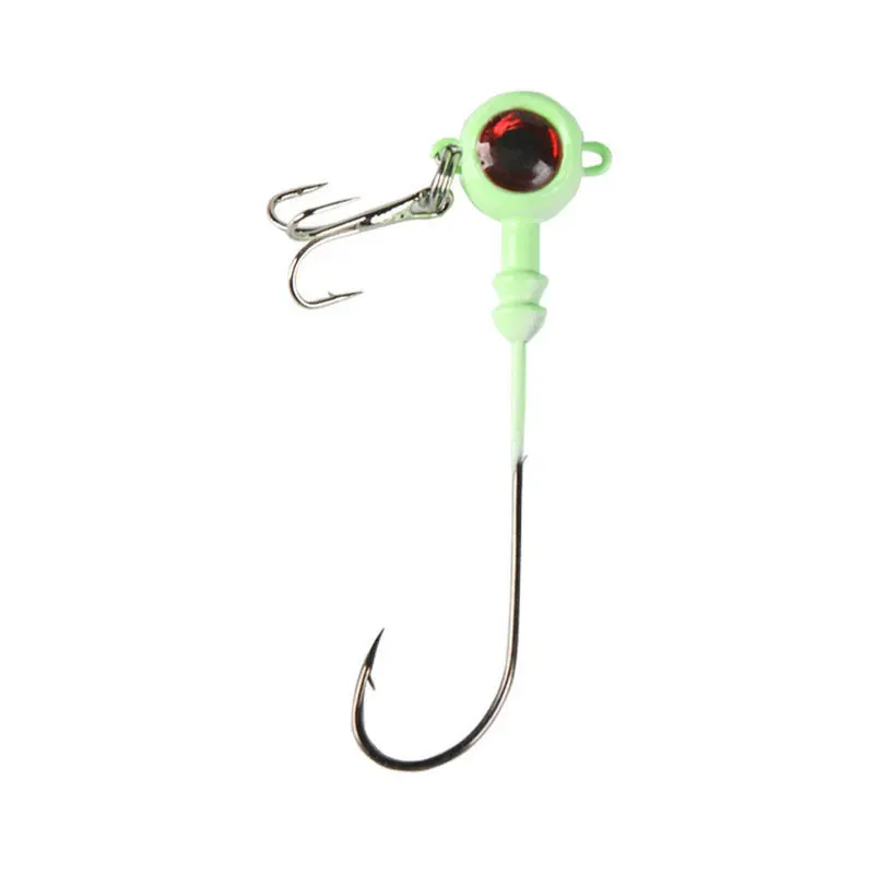 Ufishing 글로우 웜 루어 후크 2024 소프트 미끼 용 지그 헤드 낚시 후크 15 개/몫 7g 10g 13g