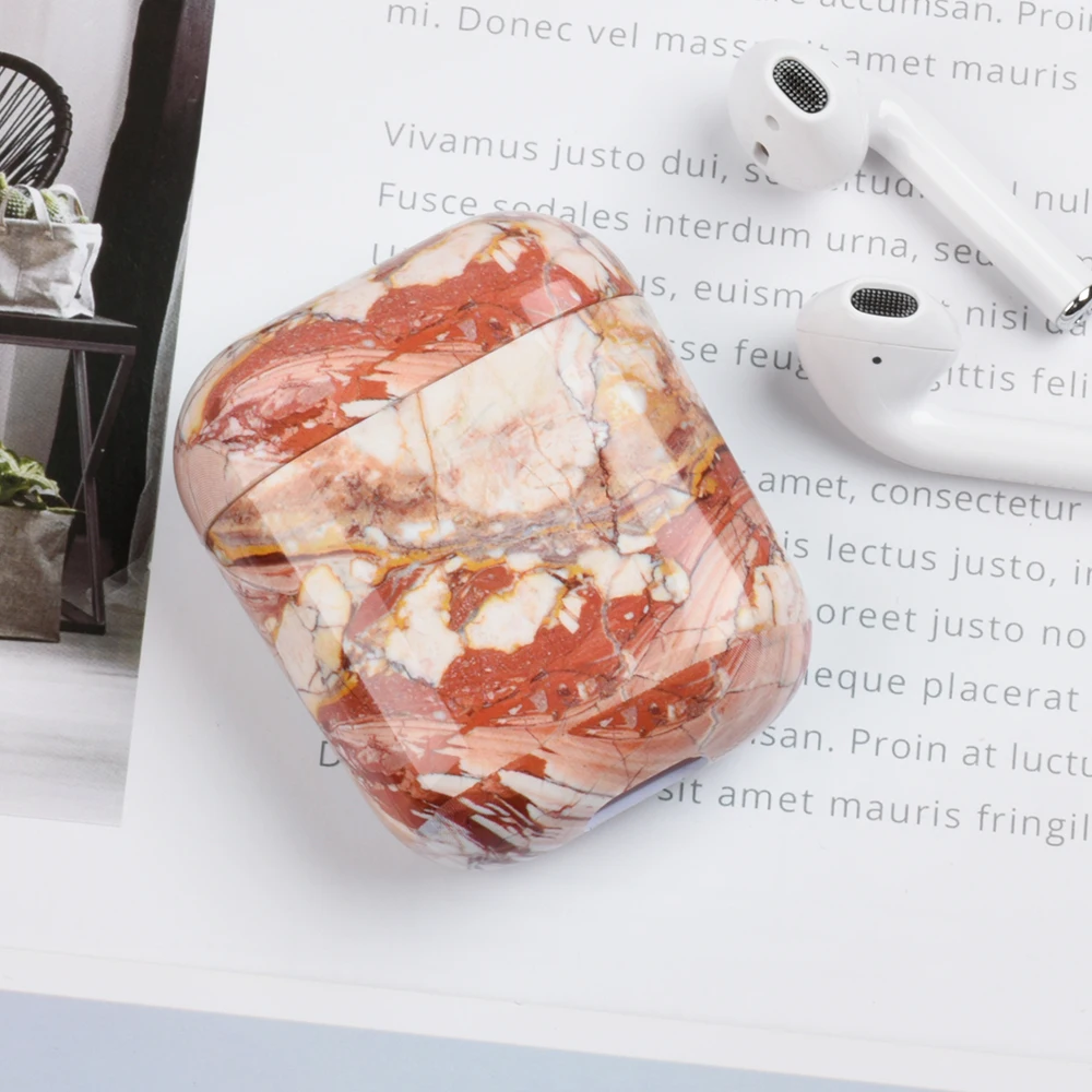 Мраморный чехол для наушников Apple Airpods Роскошные, жесткие, ПК Bluetooth наушники чехол для Airpods крышка аксессуары зарядная коробка