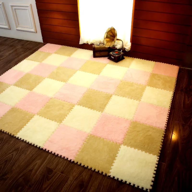 

Top Sale 25*25cm Living Room Bedroom Children Kids Soft Carpet Magic Patchwork Jigsaw Splice Heads Climbing Baby Mat 1pcs