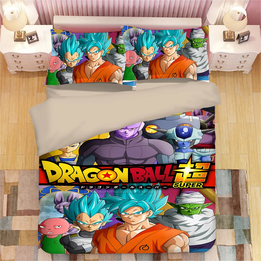 Аниме Dragon Ball Z Wu kong цельный 3D комплект постельного белья Декор детской комнаты пододеяльник наволочки Наруто постельное белье - Цвет: 3