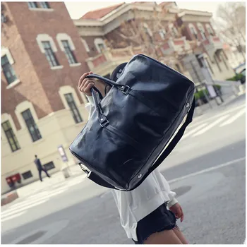 

Large-capacity Outdoor Bag New Travel Women Handbag Soft PU Leather Vintage Duffel Bag Fashion Casual Men Sports Fitness Handbag