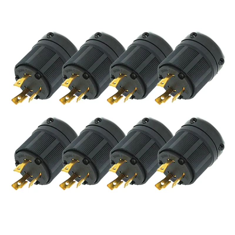 

Kit Plugs Parts 8Pcs Twist-Lock Replacement Accessories Male Outlets L6-30P Connector 3-Prong