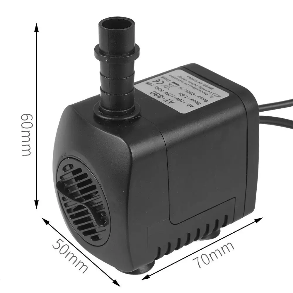 Fonte de Água Submersível Elétrico Fonte Bomba Moda Colorido Oxigênio 220gph 2 Bocais Piscina 15 w 5 Submersível elétrico 15 w fonte bomba submersível