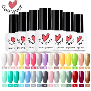 

Gelfavor Gel Nail Polish 7ml Vemis semi permanent UV For Manicure Nail Gel Polish Hybrid Varnishes Nail Art Base Top Coat 7ML