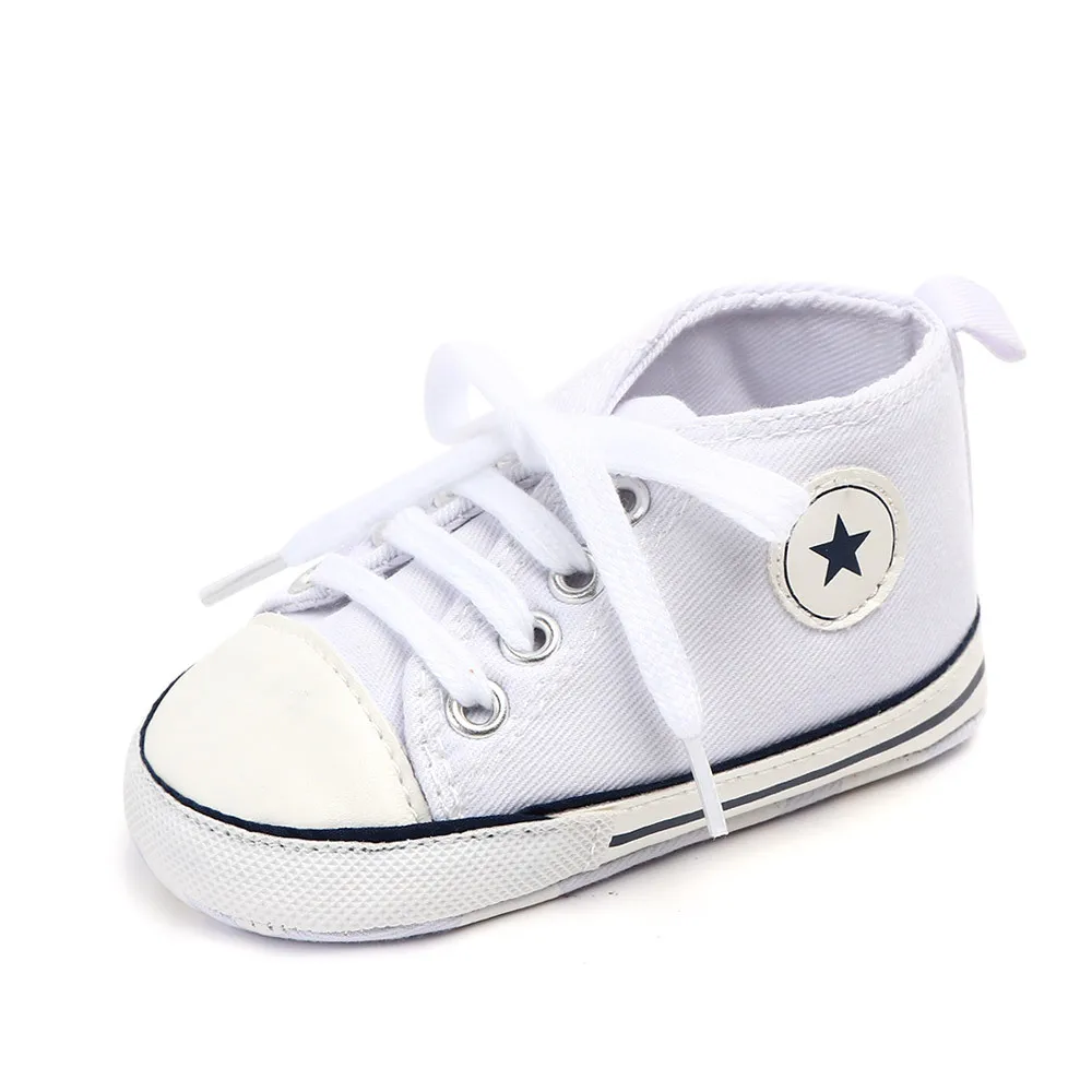 Babyshoes на возраст от 0 до 18 месяцев, детская обувь унисекс мягкая подошва, для тех, кто только начинает ходить, детские мокасины противоскользящая Повседневное звезды кеды детские туфли - Цвет: A4