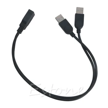 

New USB 2.0 FeMale to 2 Dual male Jack Y Splitter Hub Cord Adapter Cable 30cm