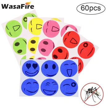 

60pcs/pack DIY Mosquito Repellent Stickers Anti-mosquito Sticker Cartoon Smiling Face Drive Repeller