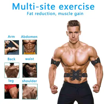 

Smart Abdominal ABS Stimulator Fitness Home USB Rechargeable Remote Control Smart Fitness Abdominal Sticker Abdominal muscles