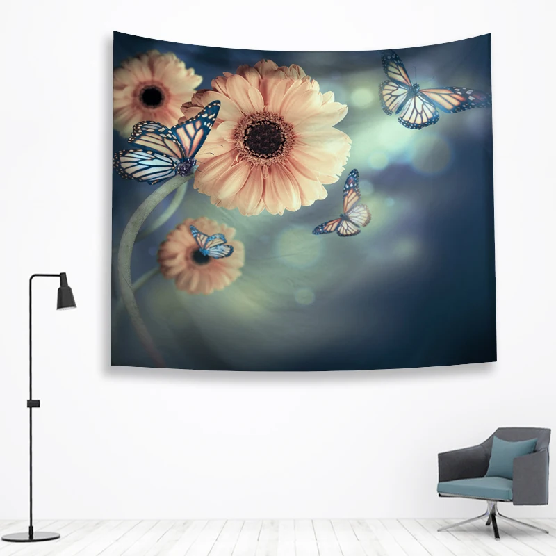 Бабочка стены Ttapestry висячие украшения богемный пляжный коврик фермерский дом Декор общежития МАНДАЛА ГОБЕЛЕН колдовство хиппи - Цвет: 2-2