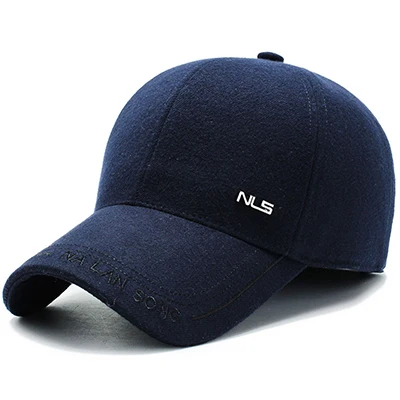 eagleborn новая кепка мужская зимняя шляпа, бейсбольная кепка, новая зимняя Классическая Шапка для папы, шапка со скрытым ухом, теплая кинозвезда, ветрозащитная - Цвет: Blue
