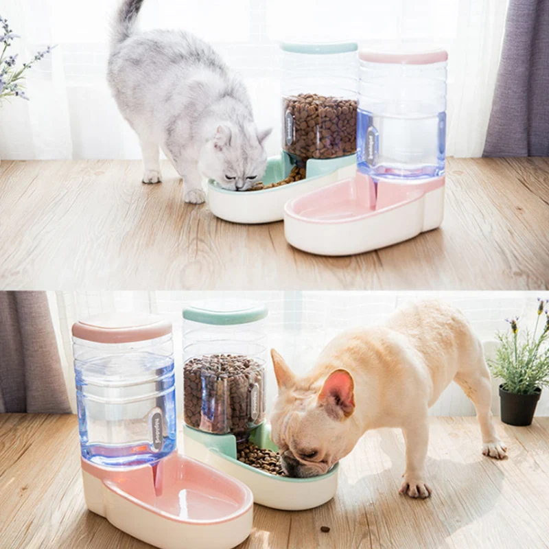  Pet Automatic Water Feeder Food Dispenser Portable Dog Cat Water Drinking Dispenser Feeder for Dog 