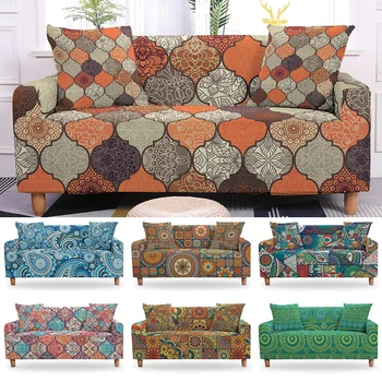 

Bohemian Elastic Sofa Covers For Living Room Stretch Mandala Non-slip Couch Cover Sofa Slipcover Chair Protector 1/2/3/4 Seater