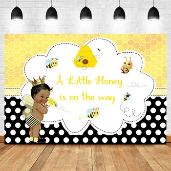 

Little Honey Baby Shower Party Photography Backdrops Newborn Africa Boy Baby Shower Banner Background Cake Table Decoration