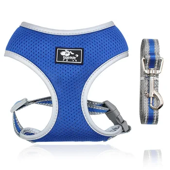 

12PCS / LOT Pet Chest Strap Breathable Mesh Dog Reflective Harness And Leash Set Pet Supplies