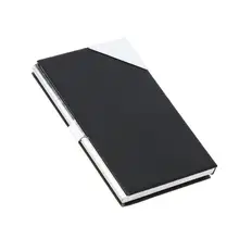 Нержавеющая сталь Бизнес название отделением для кредитных карт Чехол-держатель из искусственной кожи коробка UL