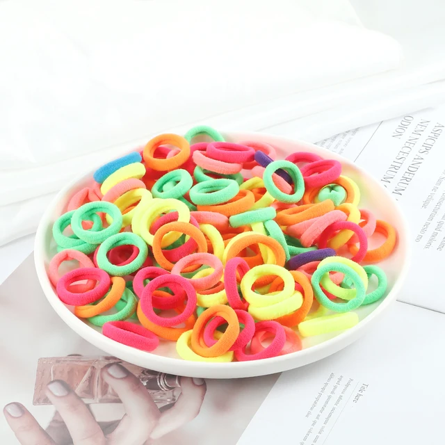 100pcs/Set Girls Colorful Nylon Hair Bands Children Ponytail Holder Scrunchie Small Elastic Headband Cute Kids Hair Accessories 100pcs style 1