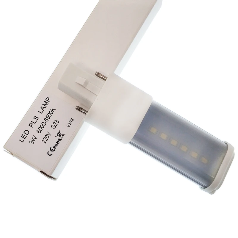 50 шт. 3 Вт G23 Светодиодная лампа PL 2 Pin base110в 220 В CFL компактная флуоресцентная