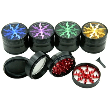 

Portable 4th floor lightning shape 63mm Zinc alloy Tobacco Weed Herb Grinder Smoke Pipes Accessories Smoke Grinders